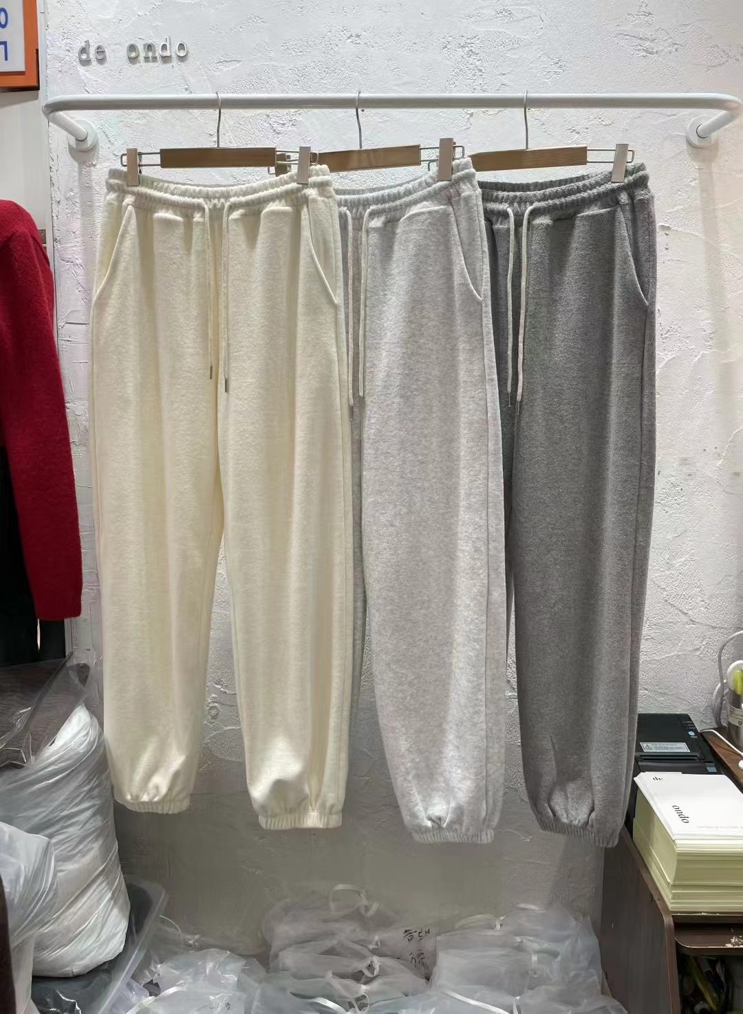 DE ONDO東大門㊣實拍女裝新品熱賣人氣職業真品休閑褲毛圈布DE ONDO休閑褲