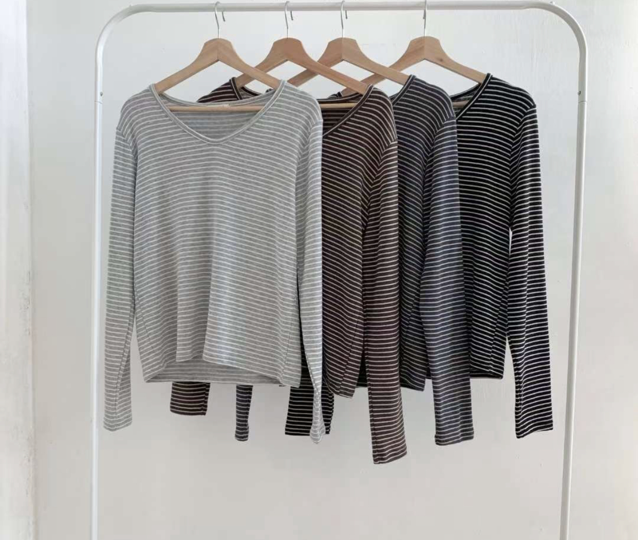 WOO SUNG韓國直郵㊣女士新款推薦休閑人氣熱賣25秋冬長袖T恤WOO SUNG長袖T恤圖色3左三色