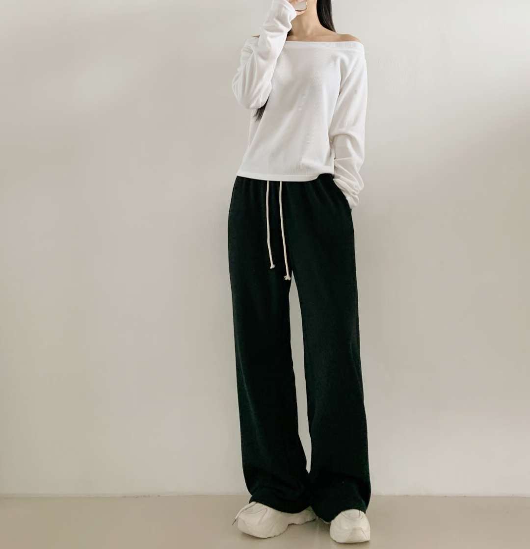 WOO SUNG東大門㊣代購女士新款時尚熱賣休閑休閑褲闊腿褲貂皮WOO SUNG休閑褲圖色3