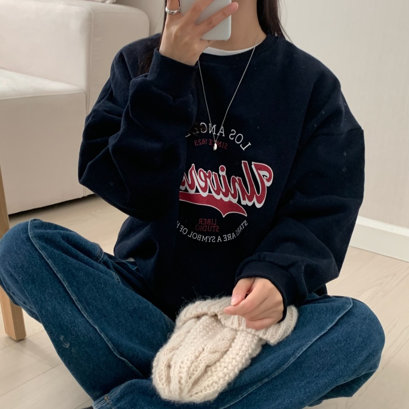 HELLO JINI韓國代購㊣女士新款真品推薦時尚25秋冬職業衛衣HELLO JINI衛衣