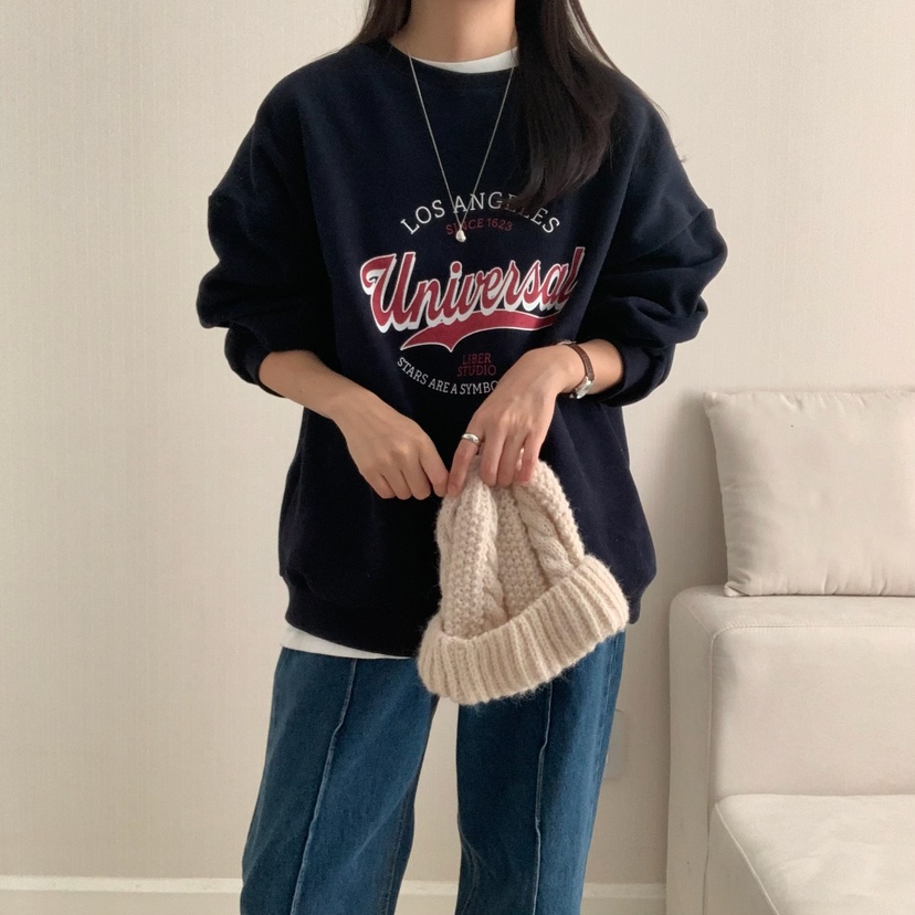 HELLO JINI韓國代購㊣女士新款真品推薦時尚25秋冬職業衛衣HELLO JINI衛衣