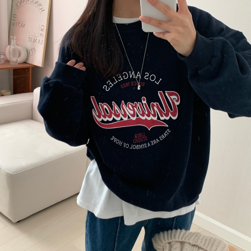 HELLO JINI韓國代購㊣女士新款真品推薦時尚25秋冬職業衛衣HELLO JINI衛衣