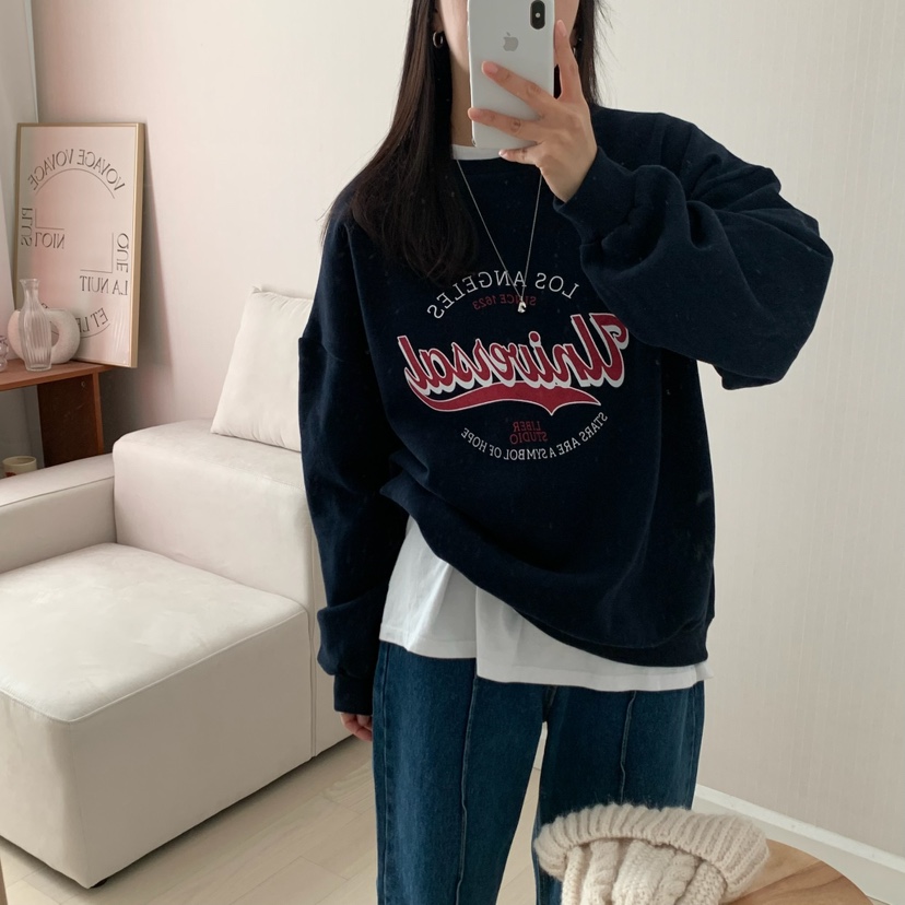 HELLO JINI韓國代購㊣女士新款真品推薦時尚25秋冬職業衛衣HELLO JINI衛衣