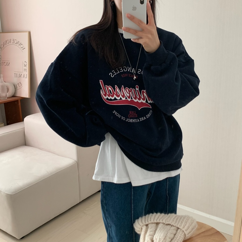 HELLO JINI韓國代購㊣女士新款真品推薦時尚25秋冬職業衛衣HELLO JINI衛衣