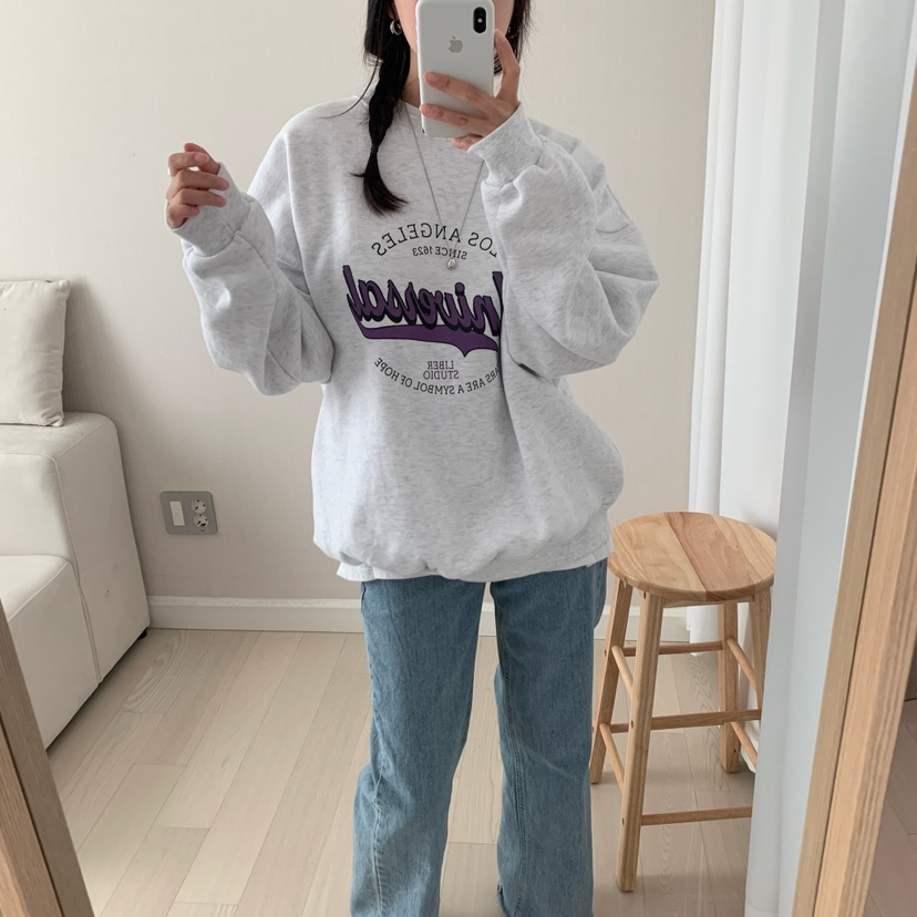 HELLO JINI韓國代購㊣女士新款真品推薦時尚25秋冬職業衛衣HELLO JINI衛衣