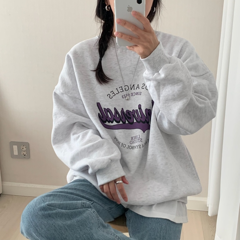 HELLO JINI韓國代購㊣女士新款真品推薦時尚25秋冬職業衛衣HELLO JINI衛衣