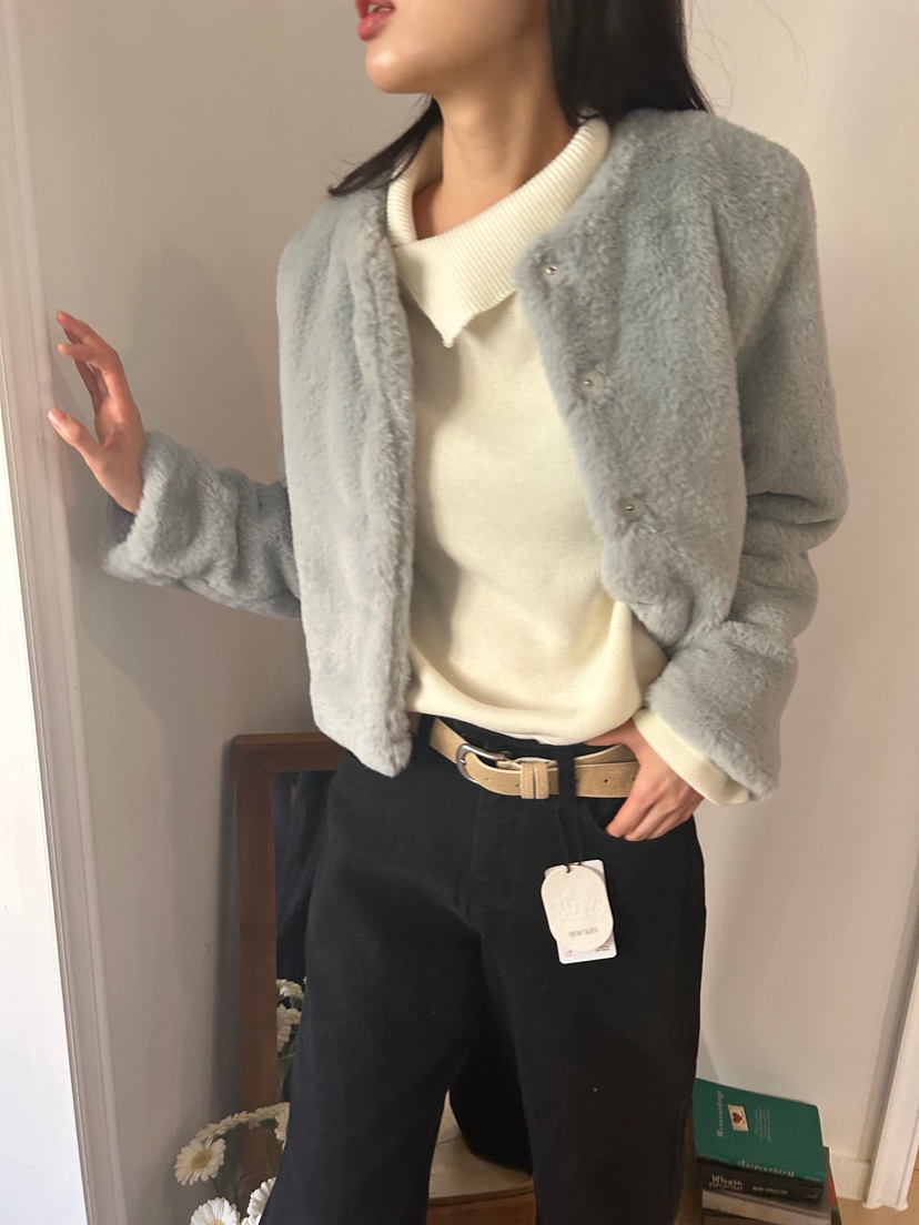 ME MO東大門㊣實拍女士新款休閑推薦時尚熱賣短款大衣皮草ME MO短款大衣