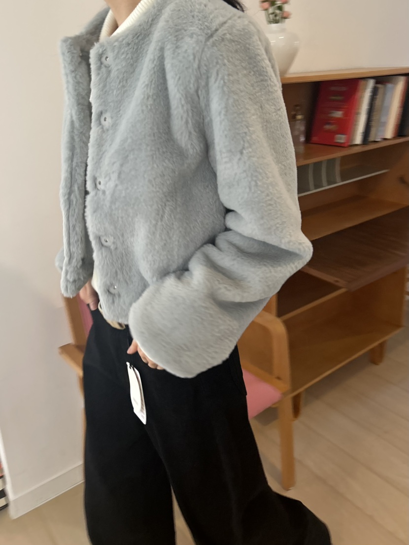 ME MO東大門㊣實拍女士新款休閑推薦時尚熱賣短款大衣皮草ME MO短款大衣