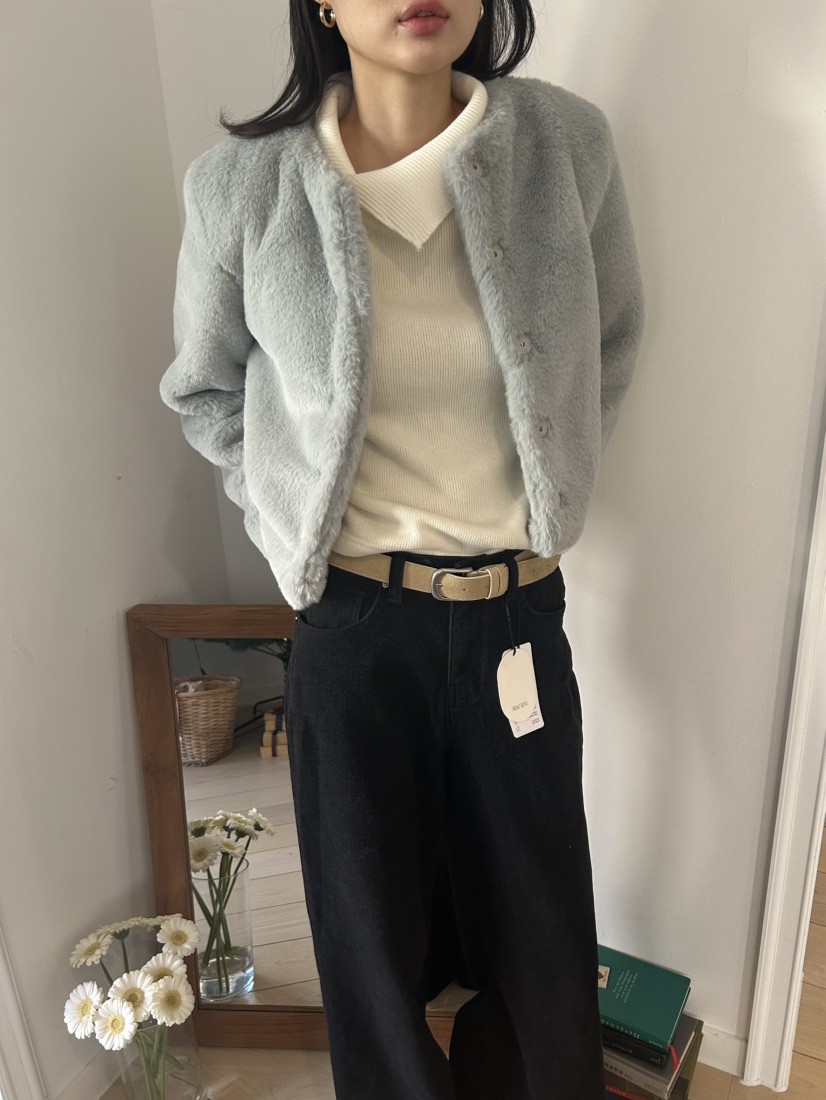 ME MO東大門㊣實拍女士新款休閑推薦時尚熱賣短款大衣皮草ME MO短款大衣