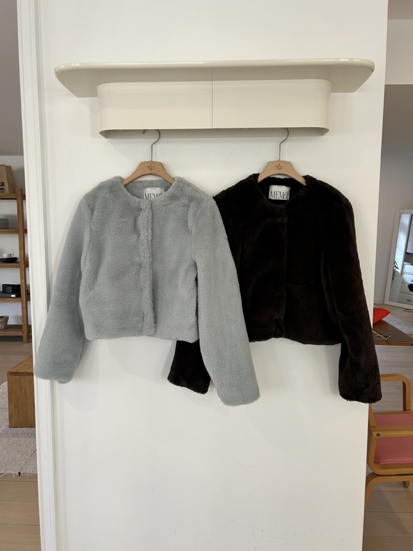 ME MO東大門㊣實拍女士新款休閑推薦時尚熱賣短款大衣皮草ME MO短款大衣