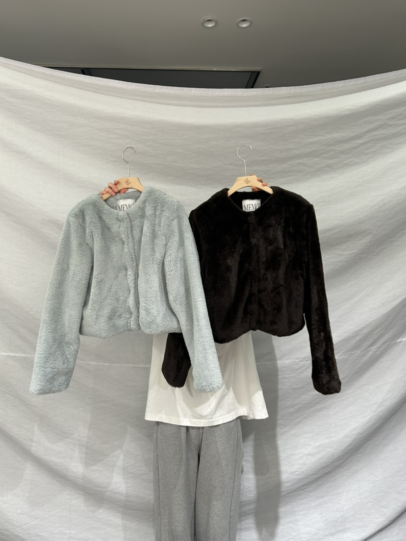 ME MO東大門㊣實拍女士新款休閑推薦時尚熱賣短款大衣皮草ME MO短款大衣