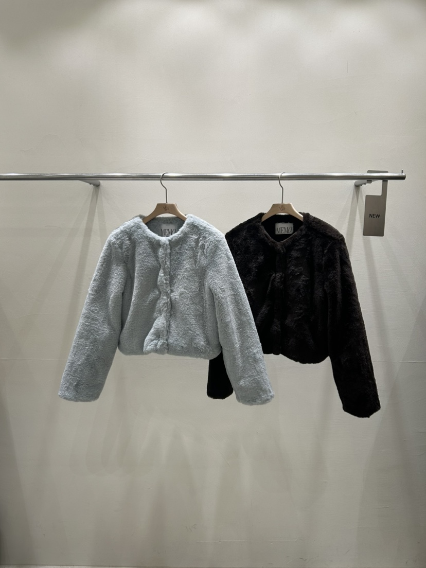 ME MO東大門㊣實拍女士新款休閑推薦時尚熱賣短款大衣皮草ME MO短款大衣