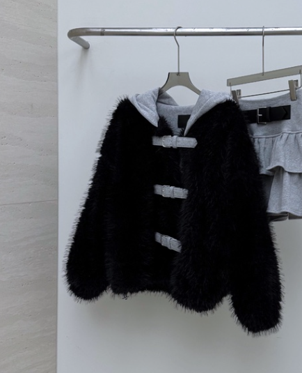 AB東大門㊣實拍女裝新品推薦時尚職業熱賣人氣休閑夾克連帽AB夾克圖色2