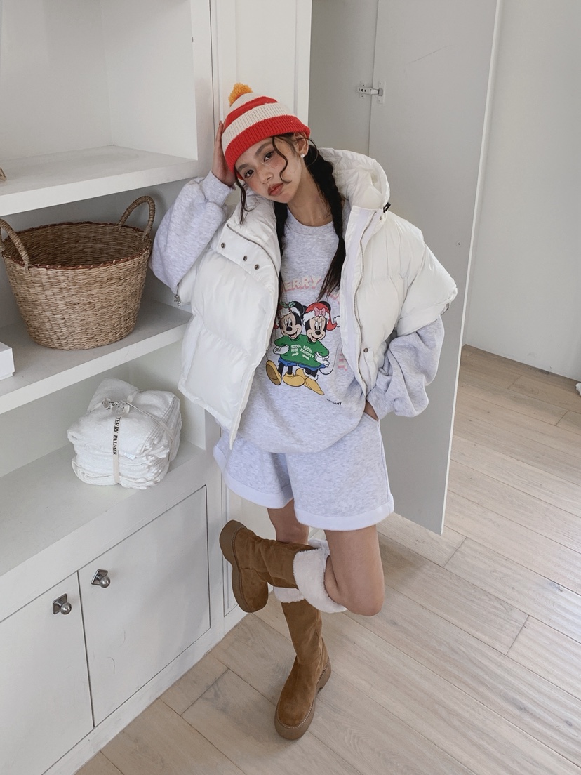 OURWAVE/OUR ROOM韓國代購㊣女士新款25秋冬短款羽絨服羽絨袖子可拆卸填充Our Wave/Our Room短款羽絨服