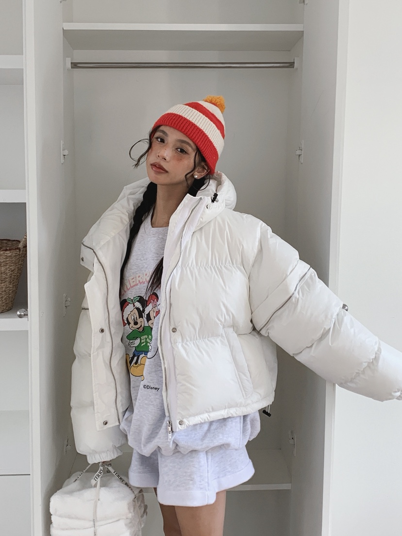 OURWAVE/OUR ROOM韓國代購㊣女士新款25秋冬短款羽絨服羽絨袖子可拆卸填充Our Wave/Our Room短款羽絨服