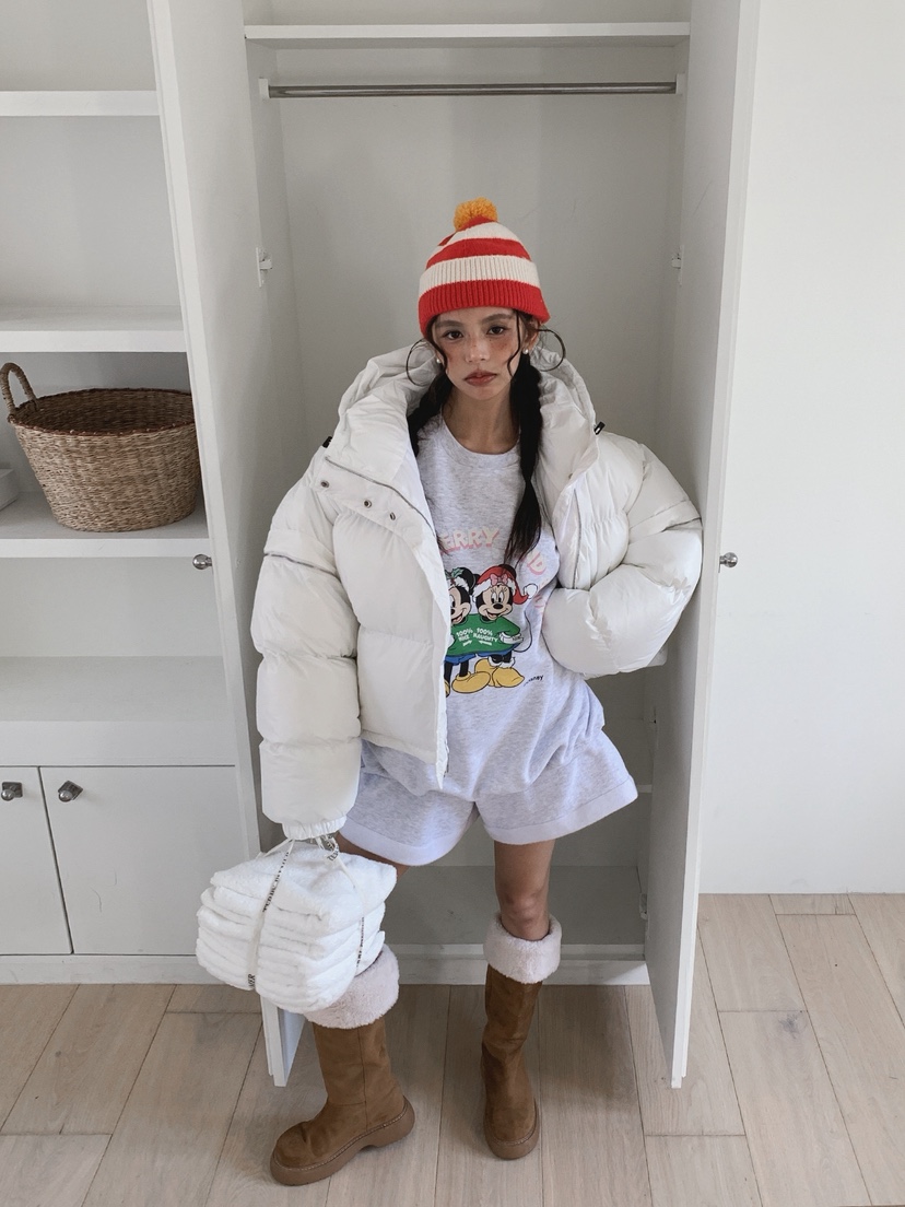 OURWAVE/OUR ROOM韓國代購㊣女士新款25秋冬短款羽絨服羽絨袖子可拆卸填充Our Wave/Our Room短款羽絨服