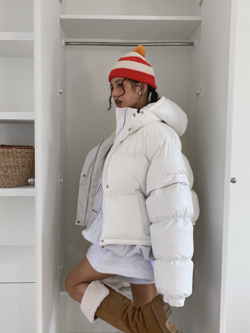 OURWAVE/OUR ROOM韓國代購㊣女士新款25秋冬短款羽絨服羽絨袖子可拆卸填充Our Wave/Our Room短款羽絨服