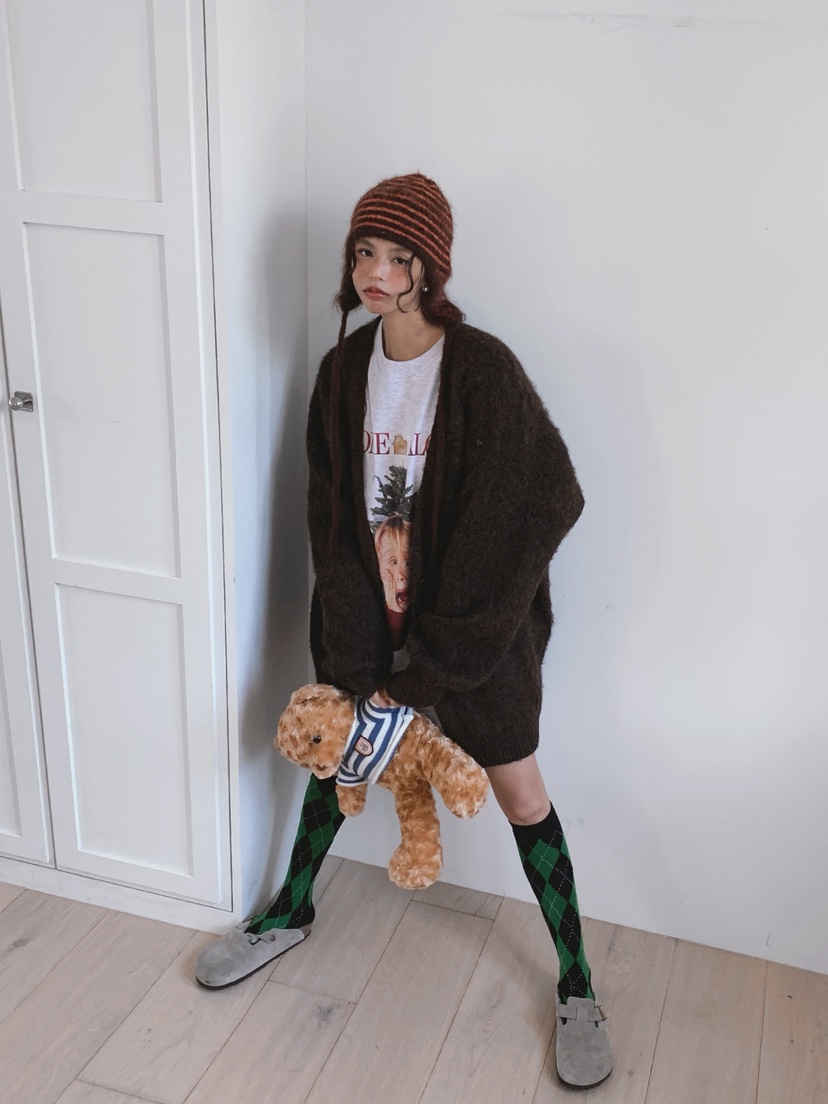 OURWAVE/OUR ROOM韓國代購㊣女士新品時尚針織衫羊毛開衫Our Wave/Our Room針織衫