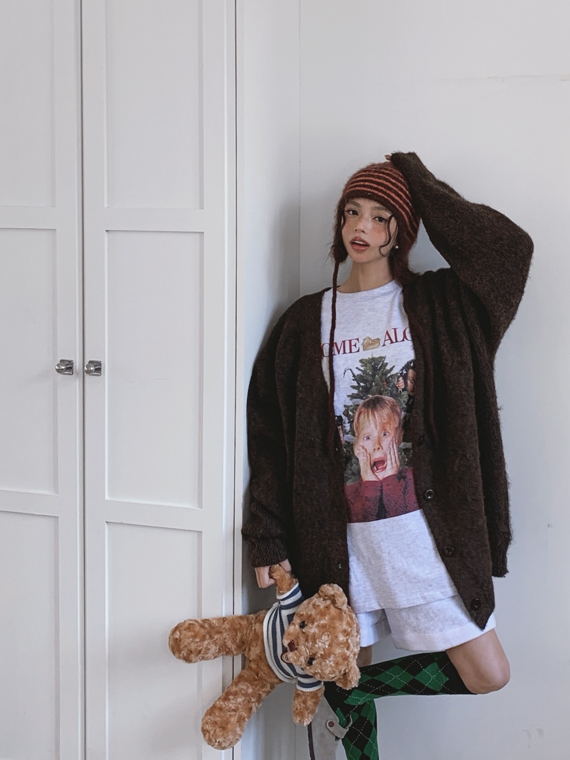 OURWAVE/OUR ROOM韓國代購㊣女士新品時尚針織衫羊毛開衫Our Wave/Our Room針織衫