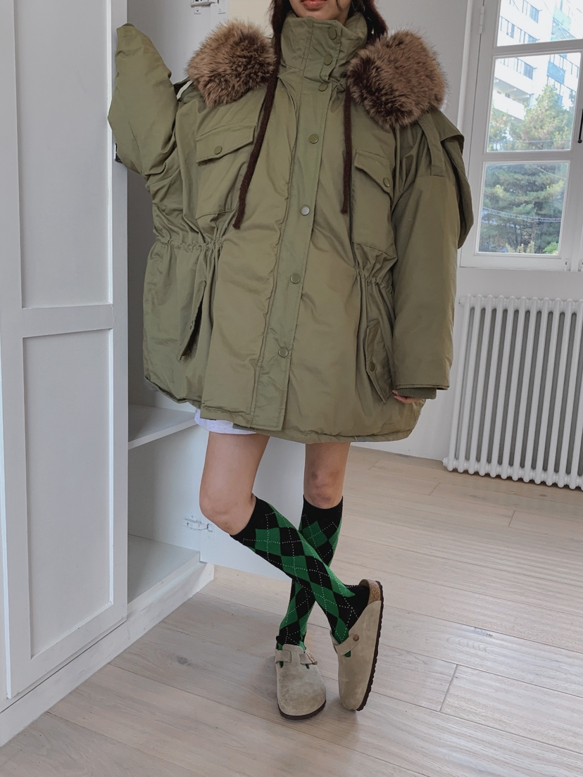 OURWAVE/OUR ROOM東大門㊣實拍女士新品人氣長款羽絨服浣熊Our Wave/Our Room長款羽絨服