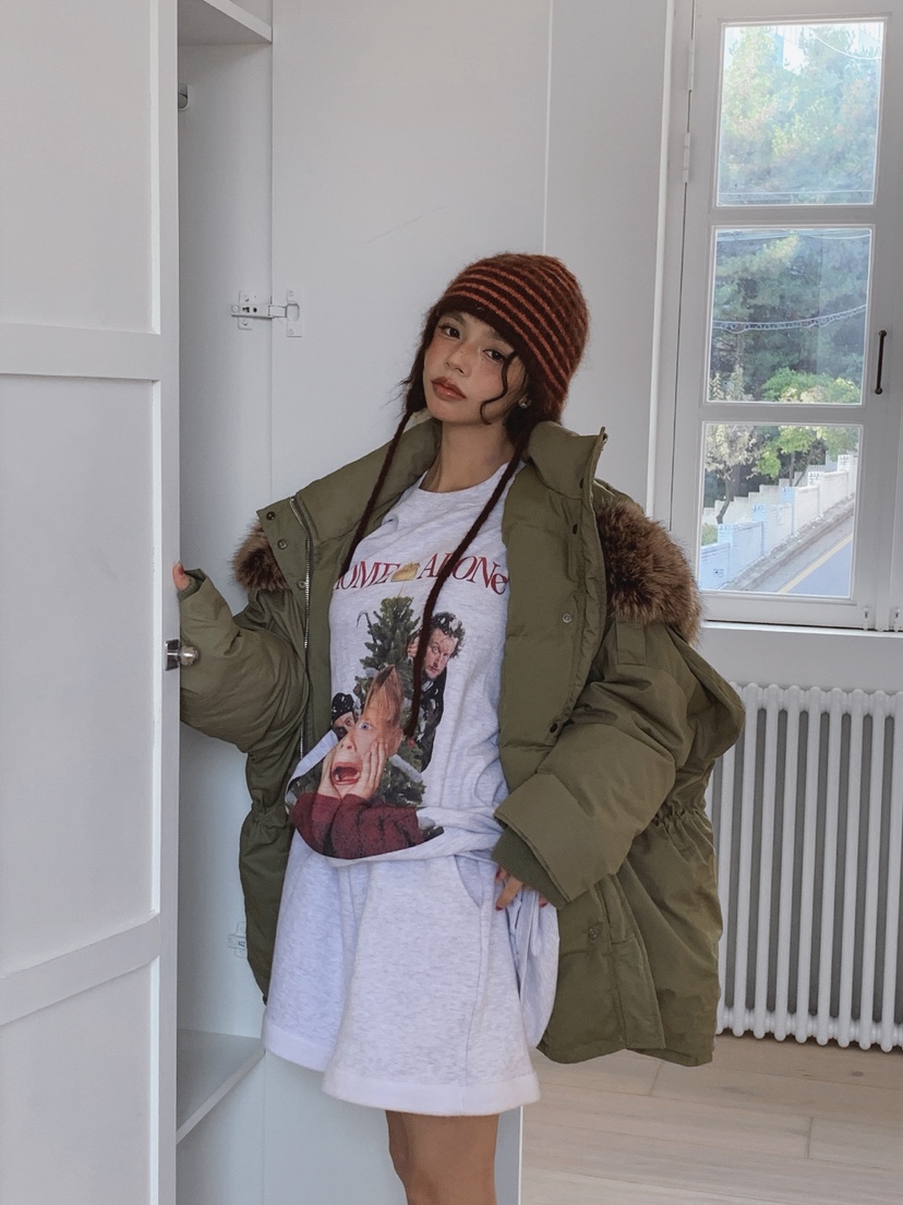 OURWAVE/OUR ROOM東大門㊣實拍女士新品人氣長款羽絨服浣熊Our Wave/Our Room長款羽絨服