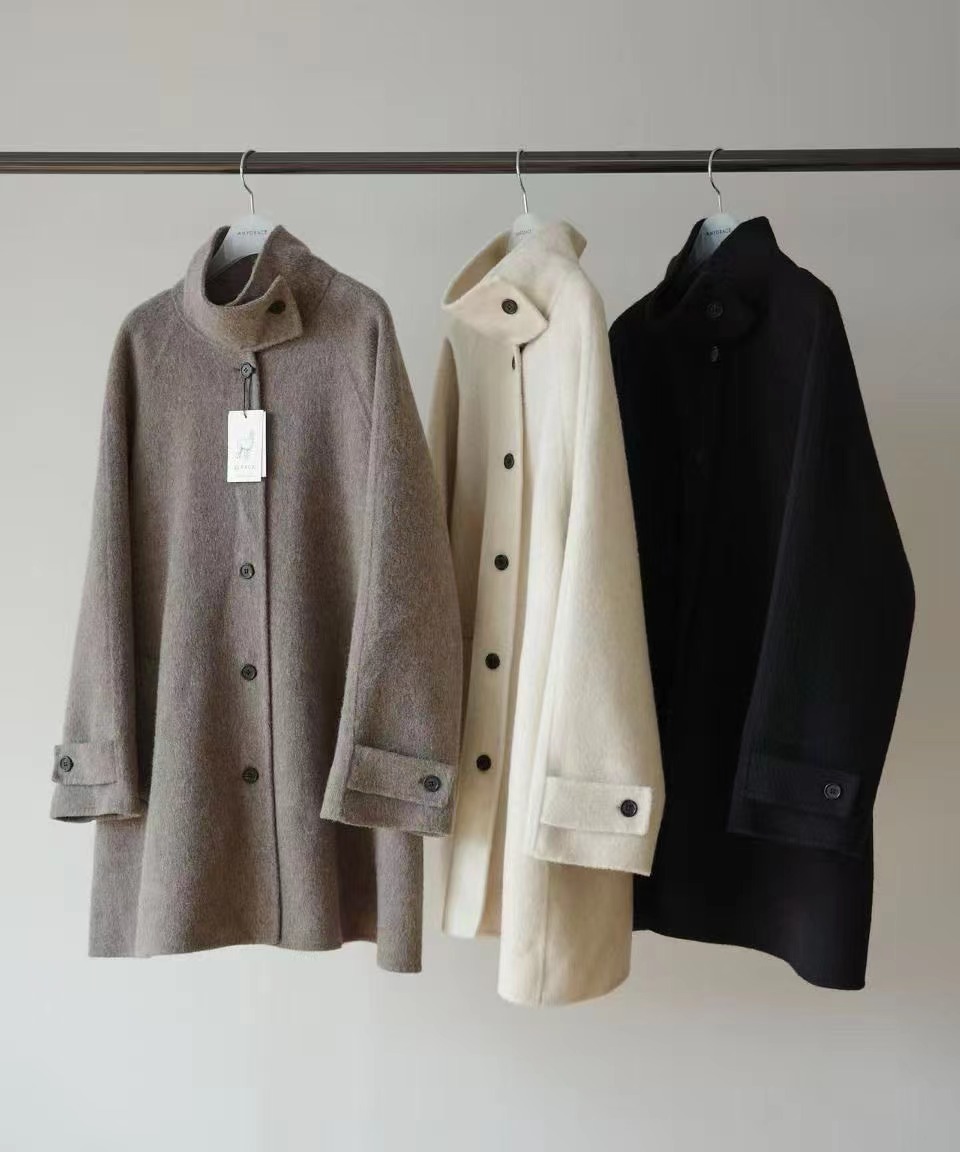 AMYGRACE韓國代購㊣女士新品25秋冬熱賣休閑職業中長款大衣AMYGRACE中長款大衣圖色2左二色