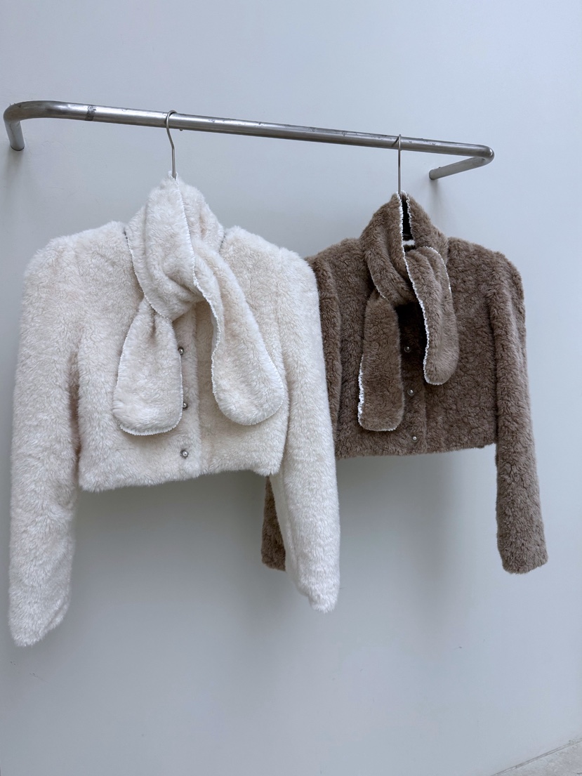 AB韓國直郵㊣女裝新品職業25秋冬時尚熱賣推薦夾克含圍巾毛皮AB夾克