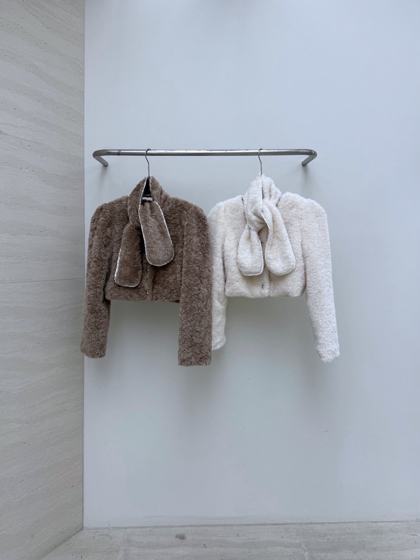 AB韓國直郵㊣女裝新品職業25秋冬時尚熱賣推薦夾克含圍巾毛皮AB夾克