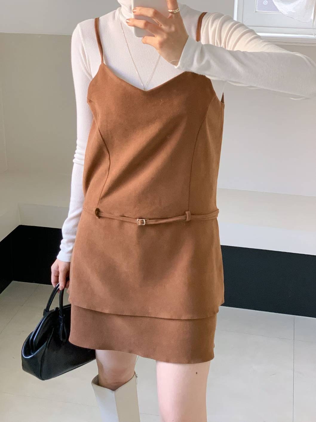 CIRCLE-써클-T東大門㊣代購女士新款25秋冬連衣裙不含內搭CIRCLE連衣裙圖色1