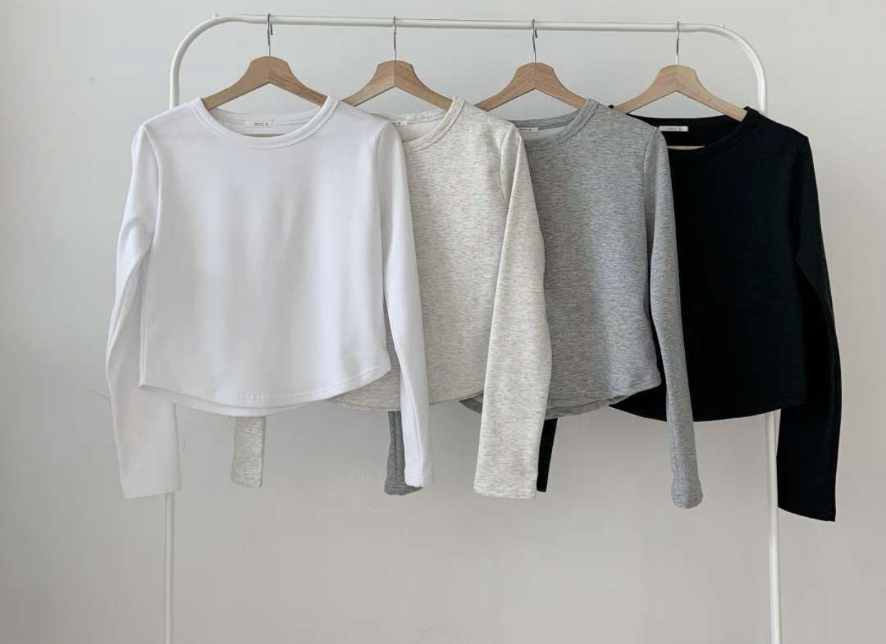 WOO SUNG韓國代購㊣女裝新品25秋冬熱賣職業長袖T恤保暖圓領WOO SUNG長袖T恤圖色4左四色