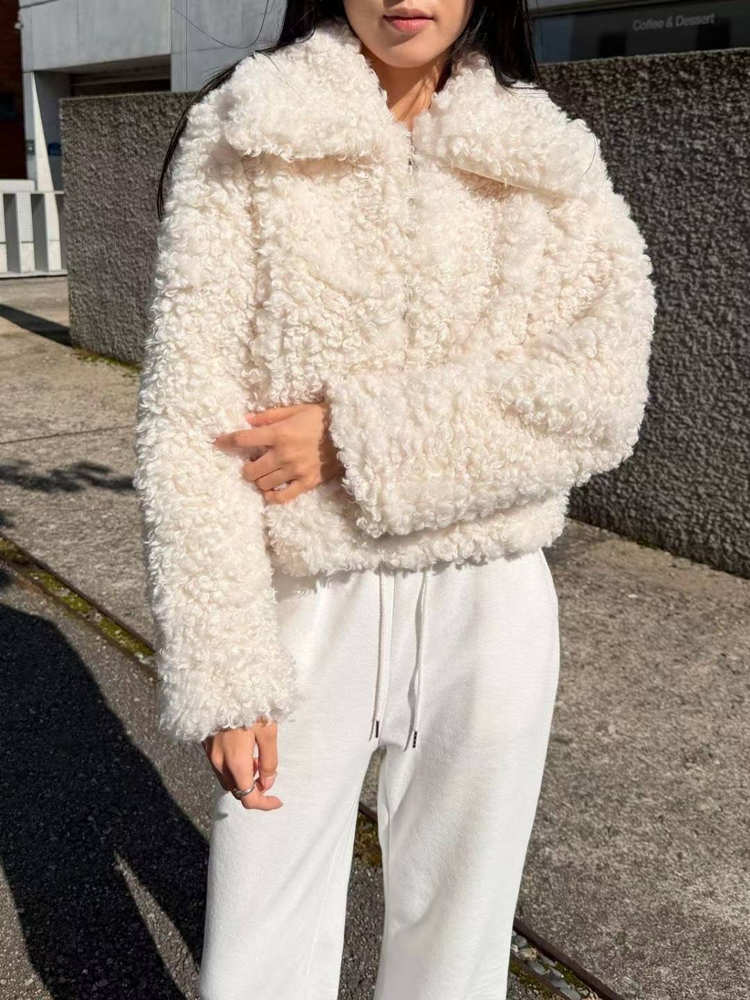 CIRCLE-써클-T韓國代購㊣女裝新品人氣推薦25秋冬短款大衣拉鏈CIRCLE短款大衣圖色2