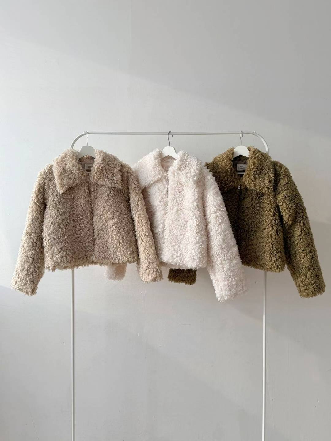 CIRCLE-써클-T韓國代購㊣女裝新品人氣推薦25秋冬短款大衣拉鏈CIRCLE短款大衣圖色3左三色