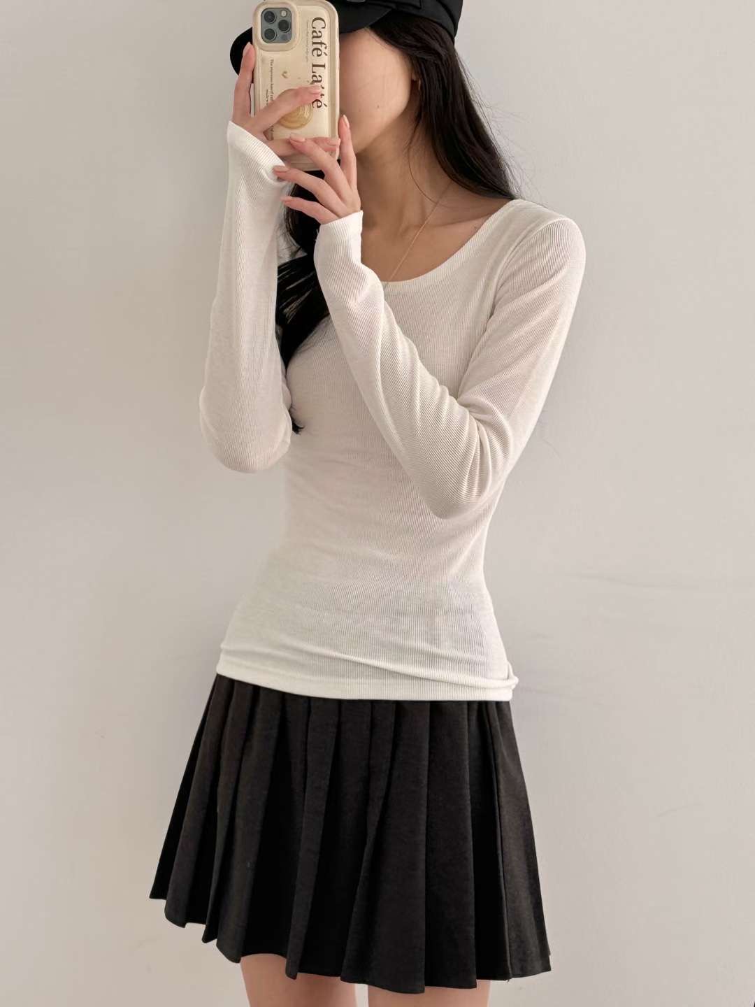 WOO SUNG韓國代購㊣女士新品熱賣真品推薦長袖T恤羅紋長款WOO SUNG長袖T恤