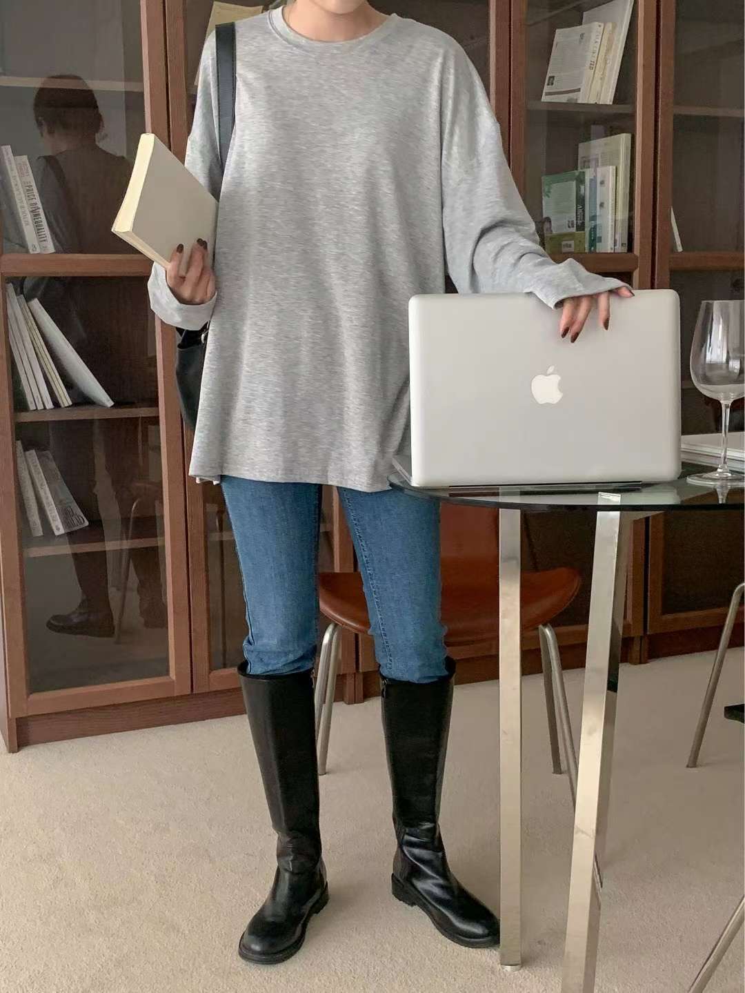 WOO SUNG東大門㊣實拍女士新品時尚推薦休閑真品25秋冬長袖T恤WOO SUNG長袖T恤