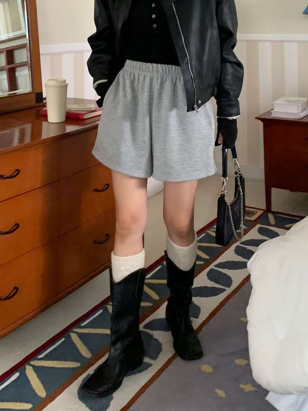 WOO SUNG韓國代購㊣女士新品熱賣25秋冬休閑真品推薦短褲貂皮WOO SUNG短褲