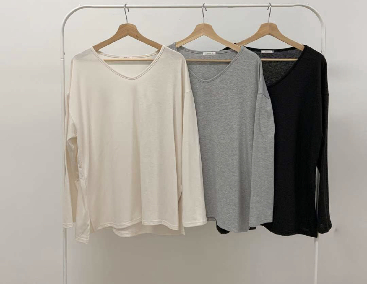 WOO SUNG東大門㊣代購女裝新款人氣熱賣25秋冬真品長袖T恤V領WOO SUNG長袖T恤