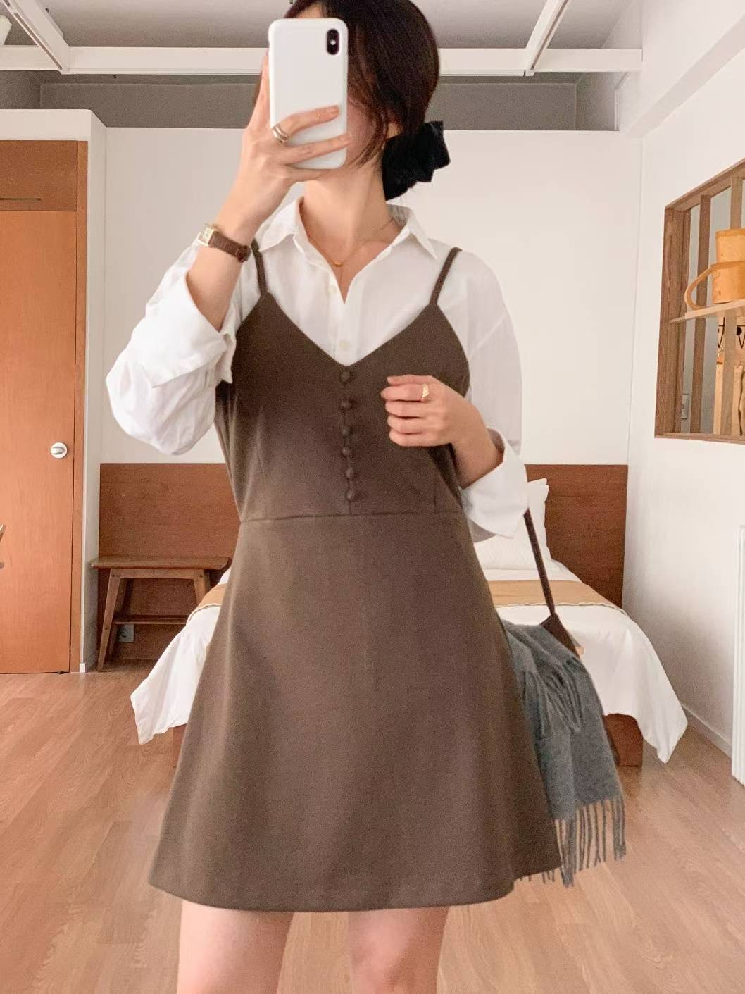 CIRCLE-써클-T東大門㊣代購女士新款休閑25秋冬連衣裙不含內搭CIRCLE連衣裙圖色1