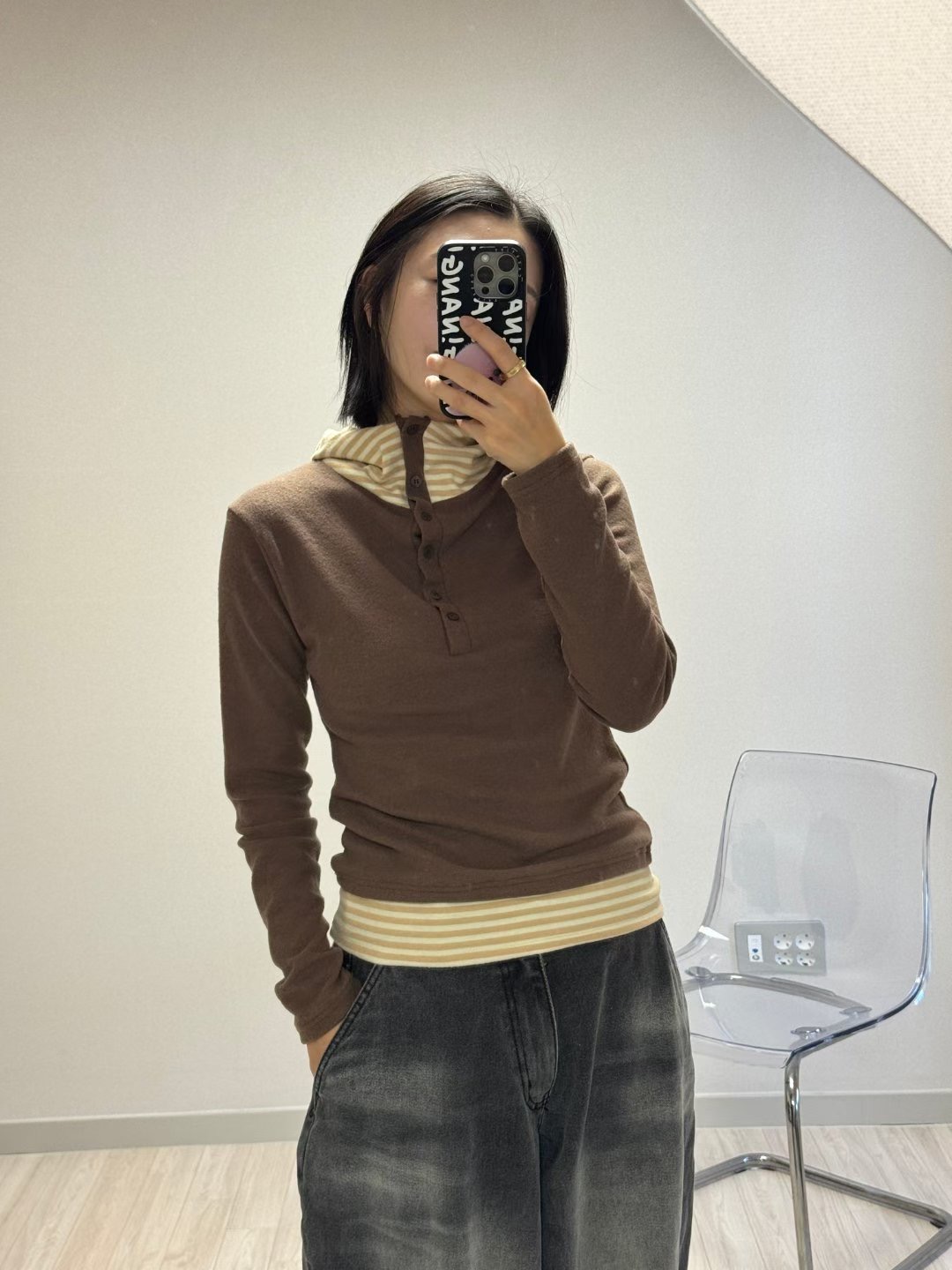 SEOULER東大門㊣直郵女士新款熱賣25秋冬長袖T恤連帽衫高領SEOULER長袖T恤圖色1