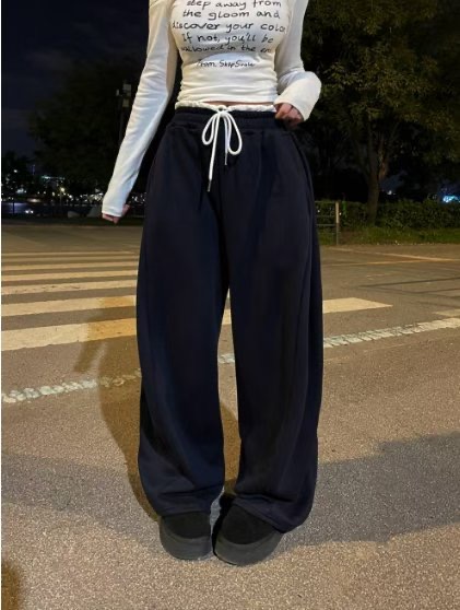 SEOULER韓國代購㊣女士新品人氣職業時尚休閑褲雙排扣羊毛腰帶SEOULER休閑褲圖色1