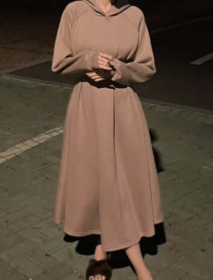 SEOULER韓國代購㊣女裝新品真品職業25秋冬人氣休閑連衣裙連帽SEOULER連衣裙圖色1