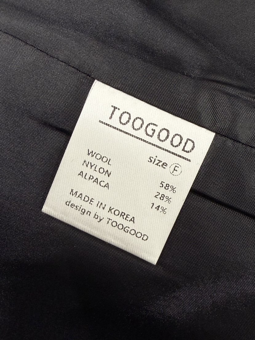 TOOGOOD韓國代購㊣女裝新款人氣推薦休閑熱賣真品時尚短款大衣TOOGOOD短款大衣