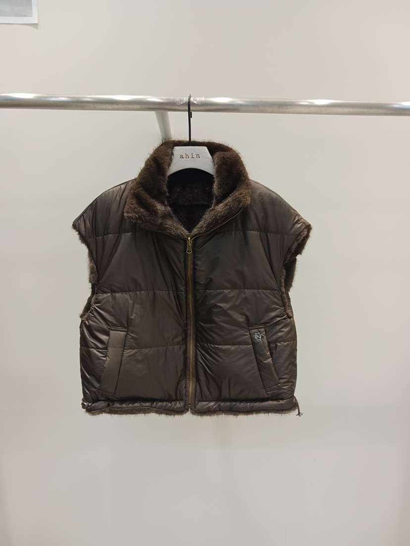 NEOUL東大門㊣直郵女裝新品時尚推薦真品25秋冬休閑馬甲雙面NEOUL/ahin雙領標簽馬甲