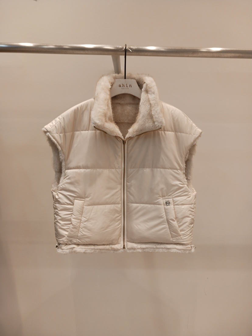 NEOUL東大門㊣直郵女裝新品時尚推薦真品25秋冬休閑馬甲雙面NEOUL/ahin雙領標簽馬甲