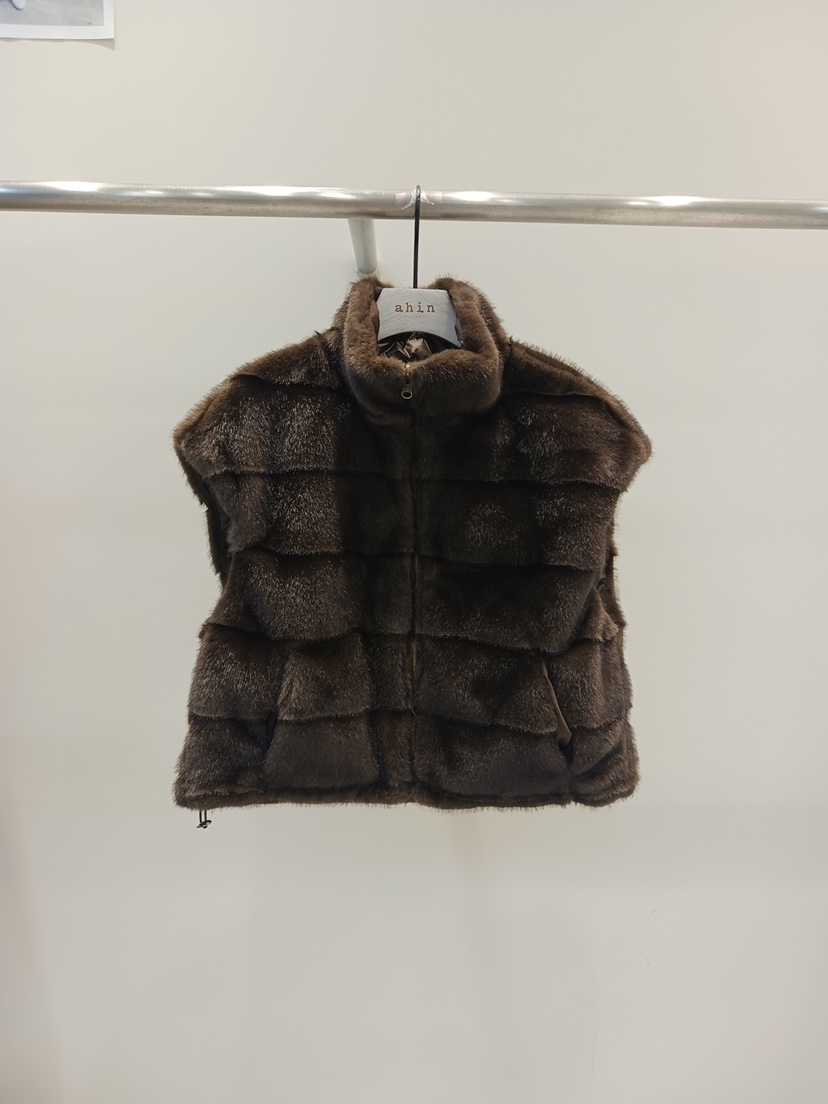 NEOUL東大門㊣直郵女裝新品時尚推薦真品25秋冬休閑馬甲雙面NEOUL/ahin雙領標簽馬甲圖色2