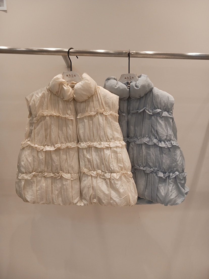 NEOUL韓國代購㊣女裝新品25秋冬推薦時尚職業休閑熱賣馬甲填充NEOUL/ahin雙領標簽馬甲