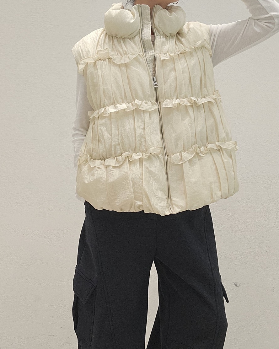 NEOUL韓國代購㊣女裝新品25秋冬推薦時尚職業休閑熱賣馬甲填充NEOUL/ahin雙領標簽馬甲