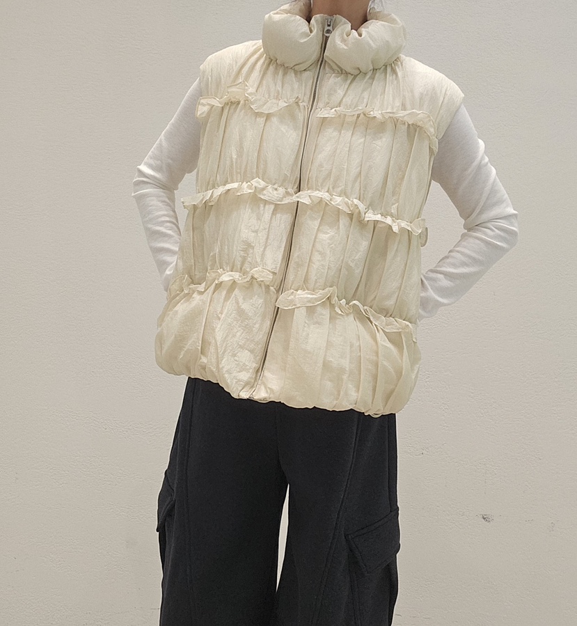 NEOUL韓國代購㊣女裝新品25秋冬推薦時尚職業休閑熱賣馬甲填充NEOUL/ahin雙領標簽馬甲