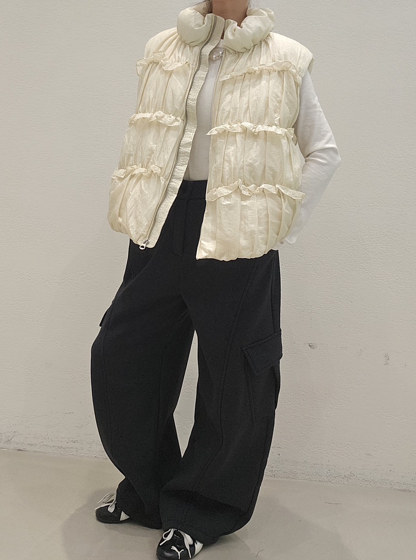 NEOUL韓國代購㊣女裝新品25秋冬推薦時尚職業休閑熱賣馬甲填充NEOUL/ahin雙領標簽馬甲