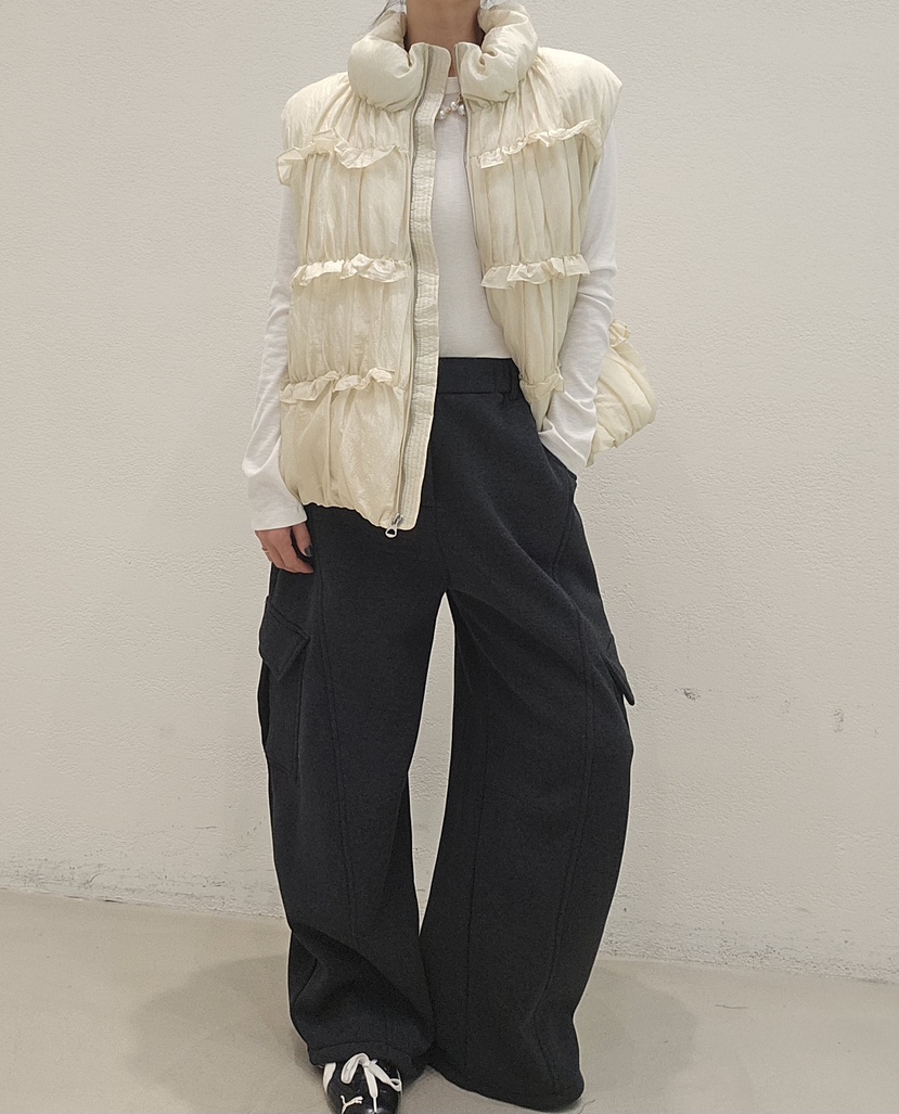 NEOUL韓國代購㊣女裝新品25秋冬推薦時尚職業休閑熱賣馬甲填充NEOUL/ahin雙領標簽馬甲