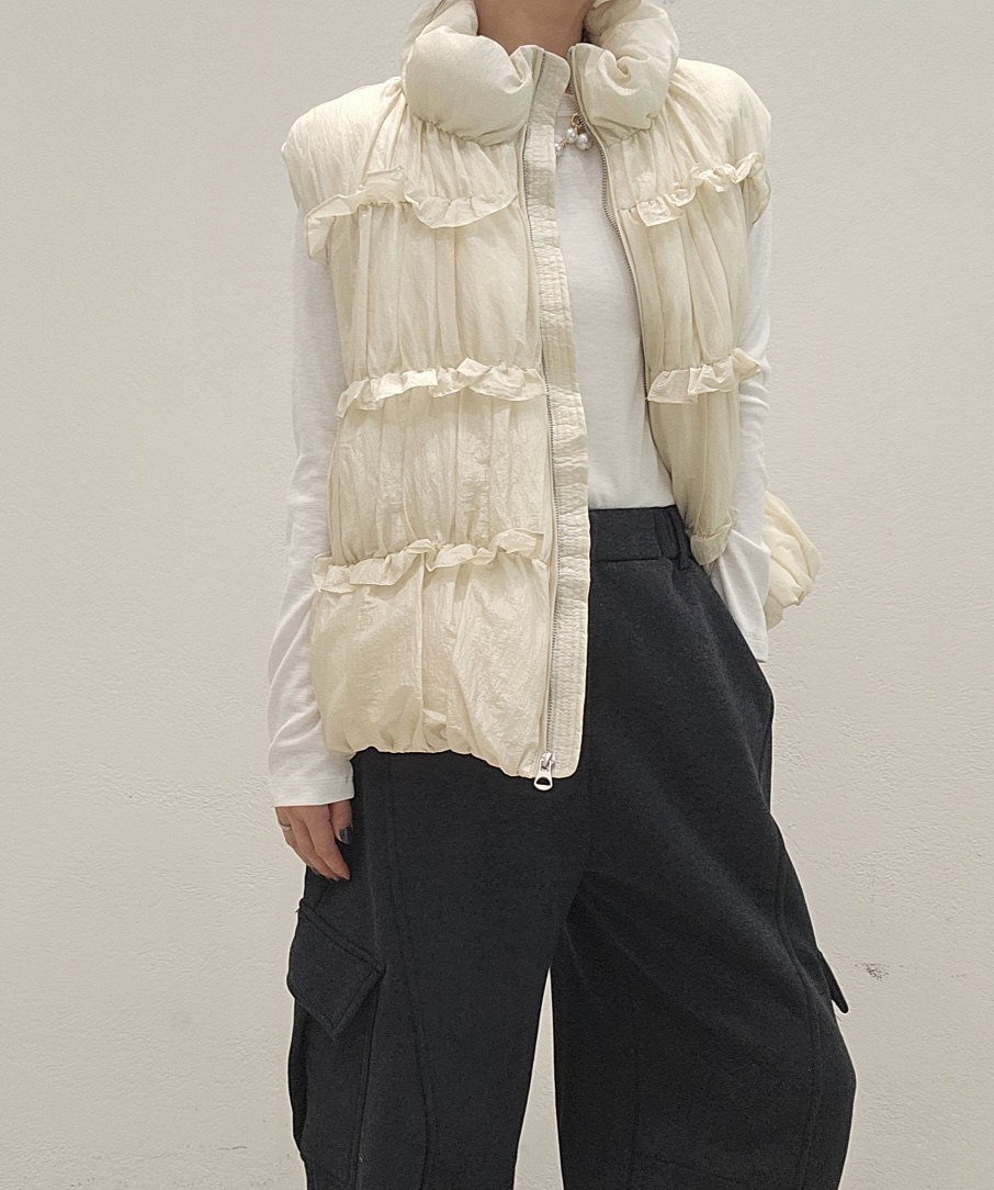 NEOUL韓國代購㊣女裝新品25秋冬推薦時尚職業休閑熱賣馬甲填充NEOUL/ahin雙領標簽馬甲